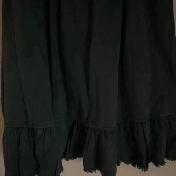 Anthropologie Pilcro Amora Ruffled Mini Black Motif Frayed Tie Waist Skirt Sz S - Picture 10 of 11